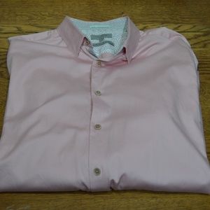 Ted Baker Men's Button Front/Collar Long-Sleeve Shirt Pink Ted Size 6